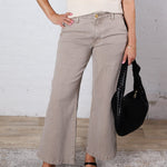 KUT Meg Wide Leg Front Pocket Denim - Coffee Cream - FINAL SALE