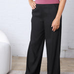 KUT Meg Wide Leg Linen Pants - Black