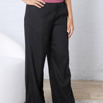 KUT Meg Wide Leg Linen Pants - Black
