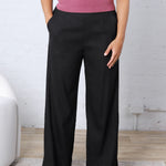KUT Meg Wide Leg Linen Pants - Black