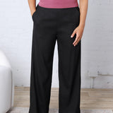 KUT Meg Wide Leg Linen Pants - Black