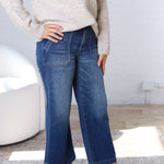 KUT Meg Wide Leg Pant - Dark Wash