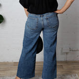 KUT Meg Wide Leg Raw Hem Denim - Gripping