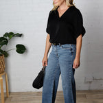 KUT Meg Wide Leg Raw Hem Denim - Gripping - FINAL SALE