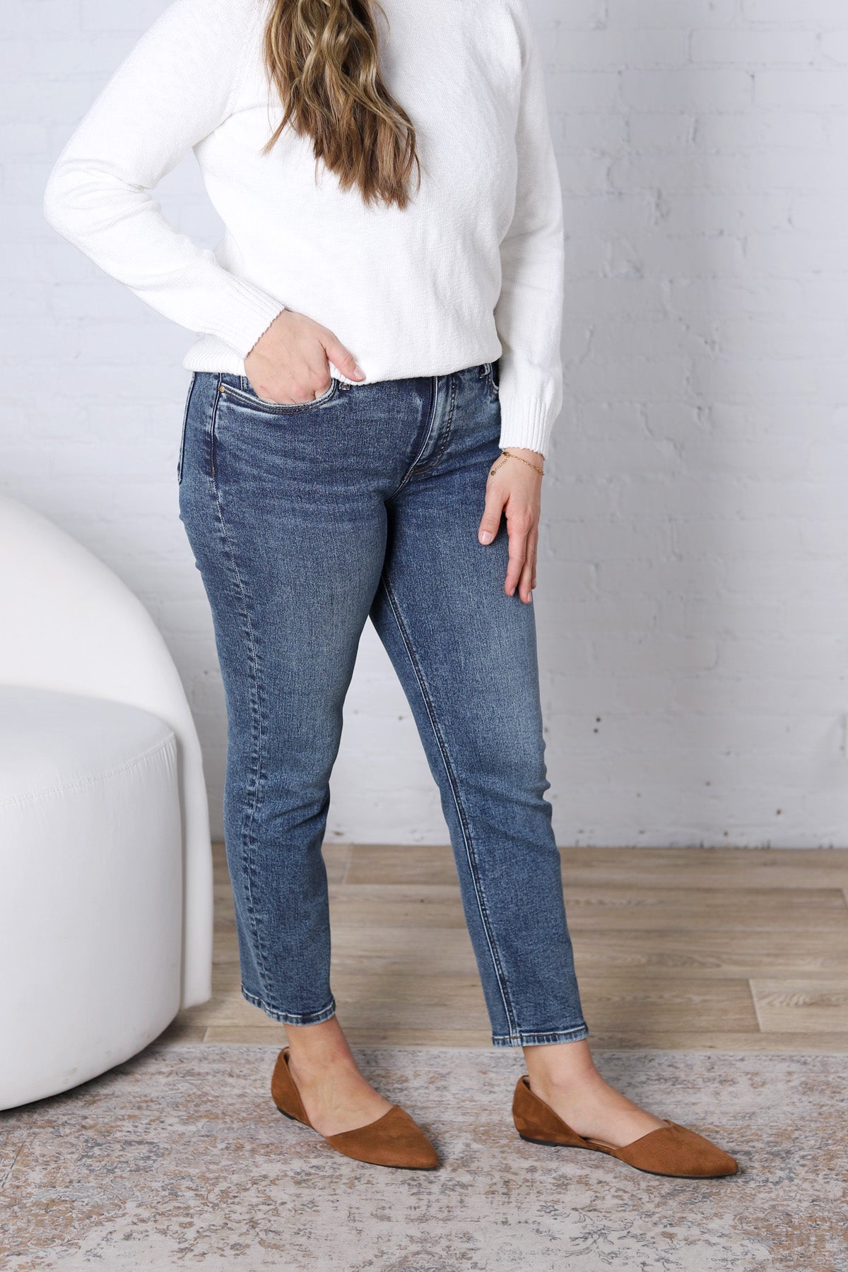 KUT Rachael High Rise Jean Regular Hem - Radiant Wash
