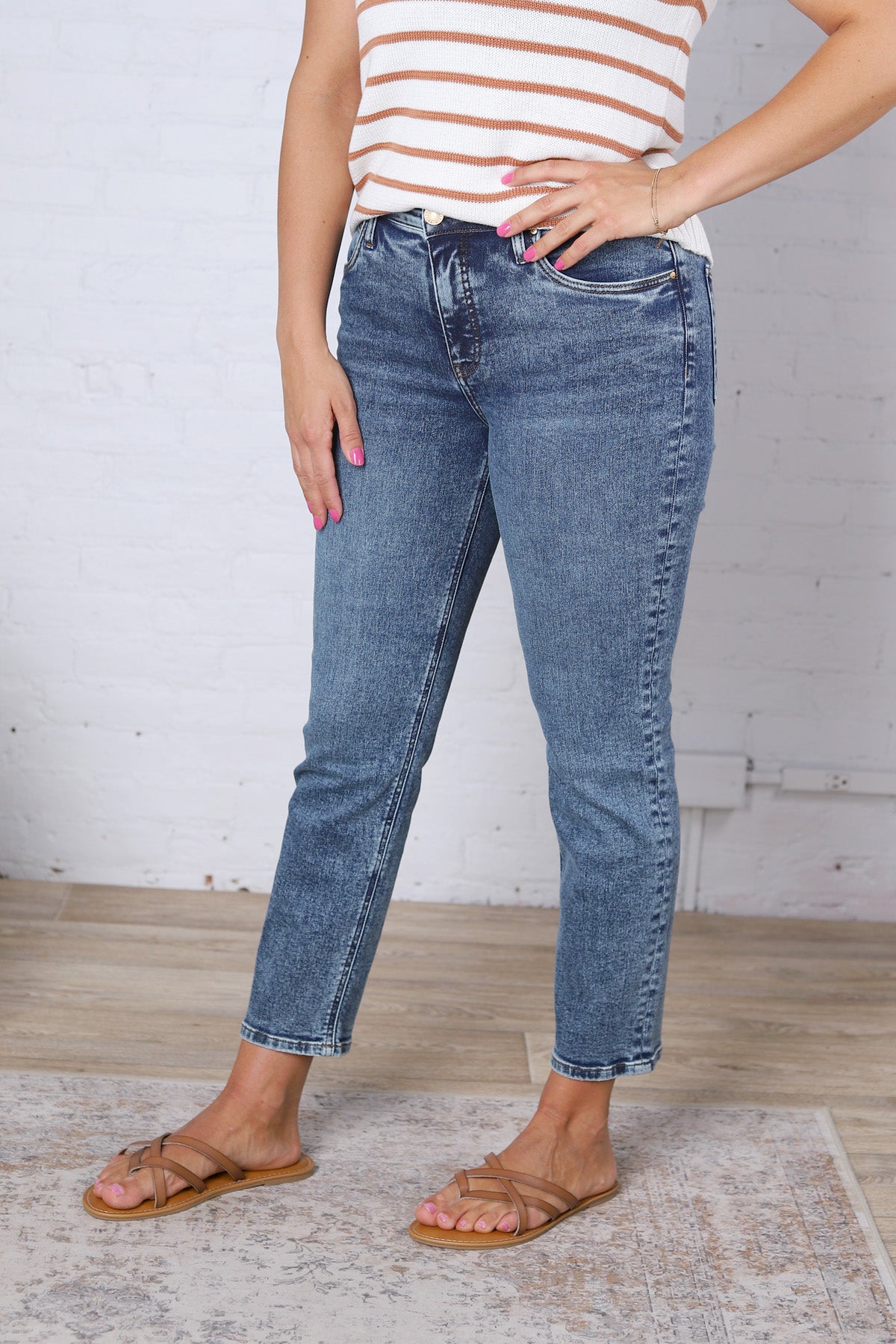 KUT Rachael High Rise Jean Regular Hem - Radiant Wash FINAL SALE