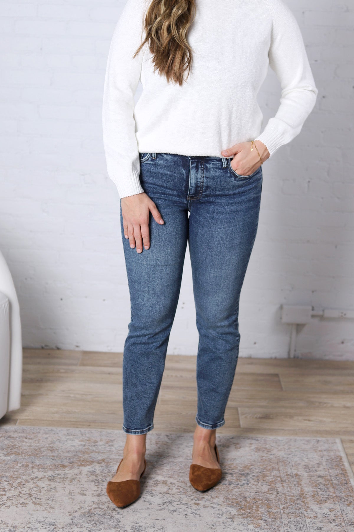 KUT Rachael High Rise Jean Regular Hem - Radiant Wash