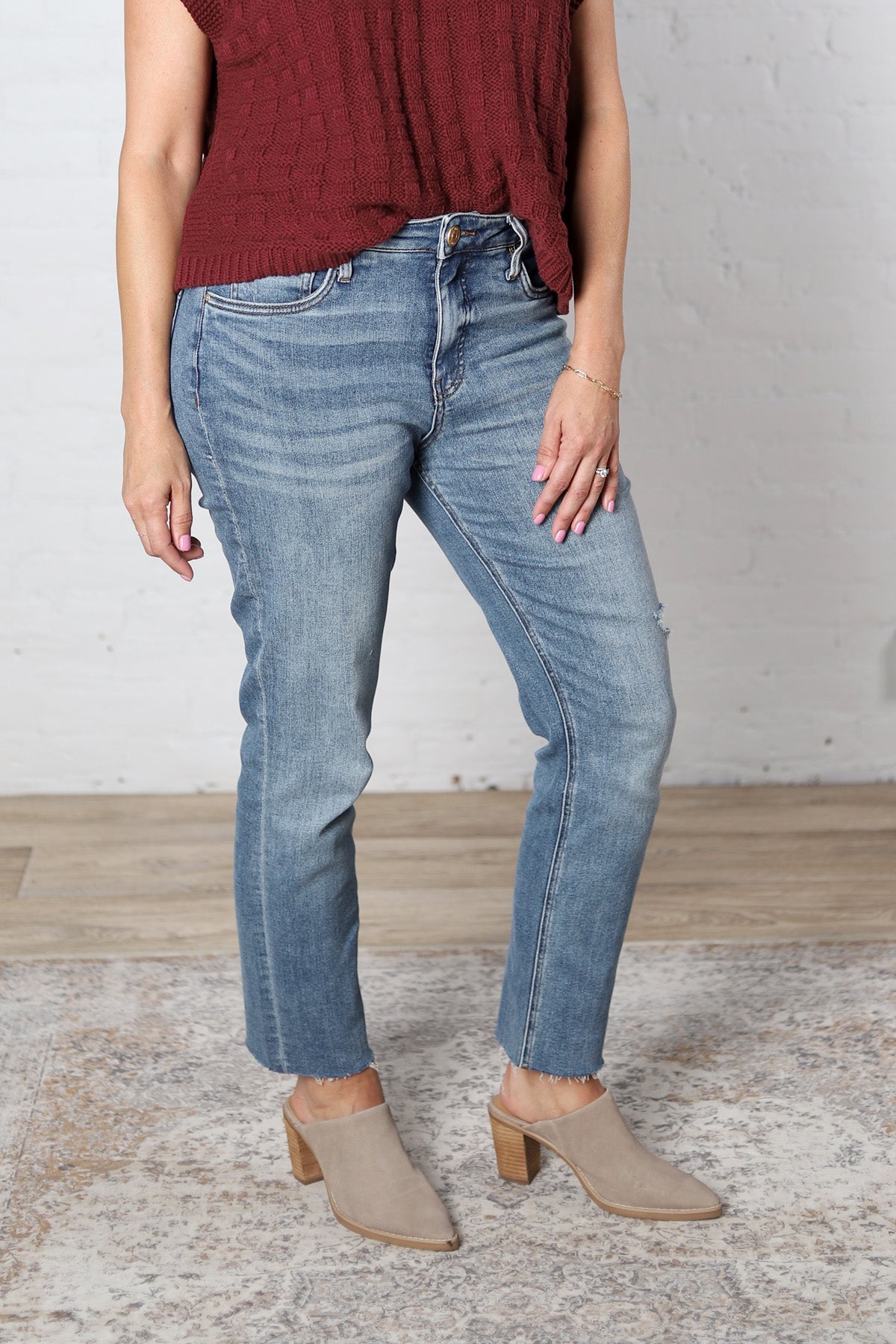 KUT Rachael Mom Raw Hem Denim - Magically