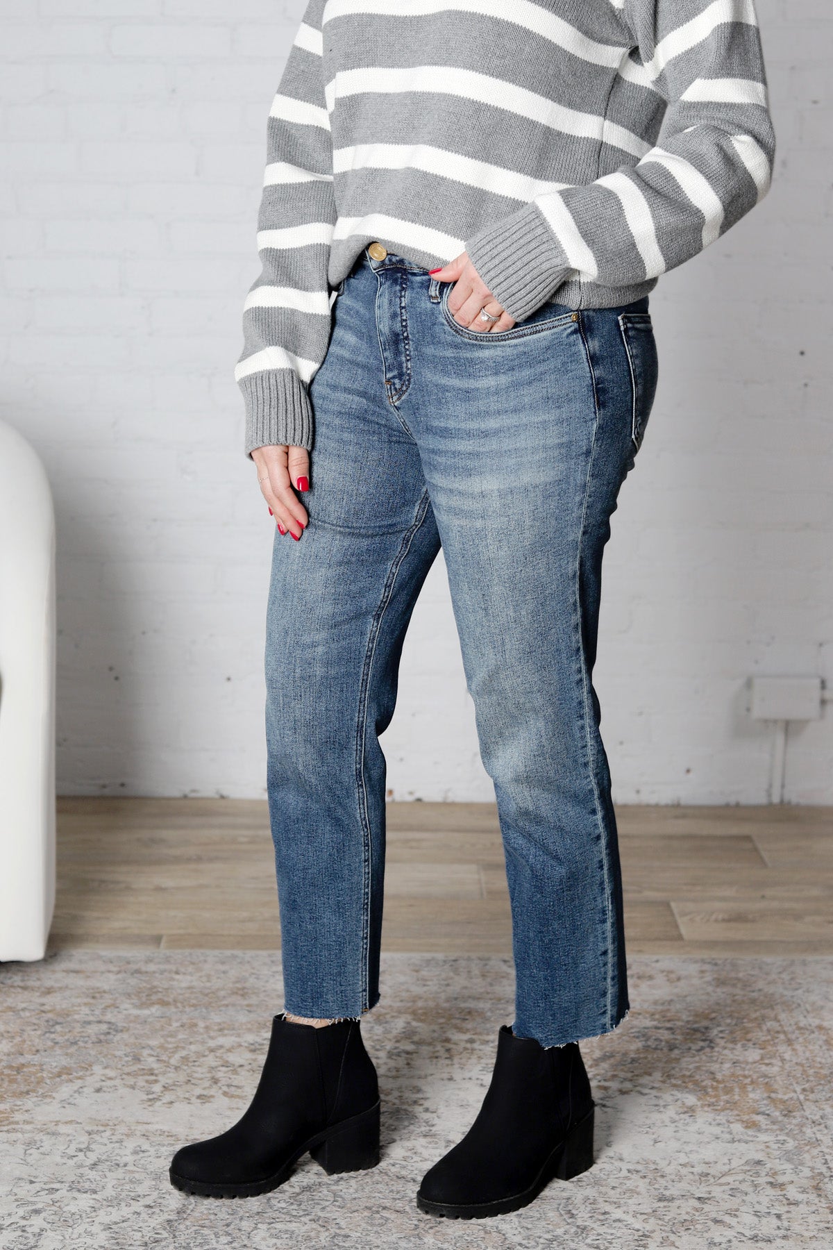 KUT Rachael Raw Hem Denim - Braveness