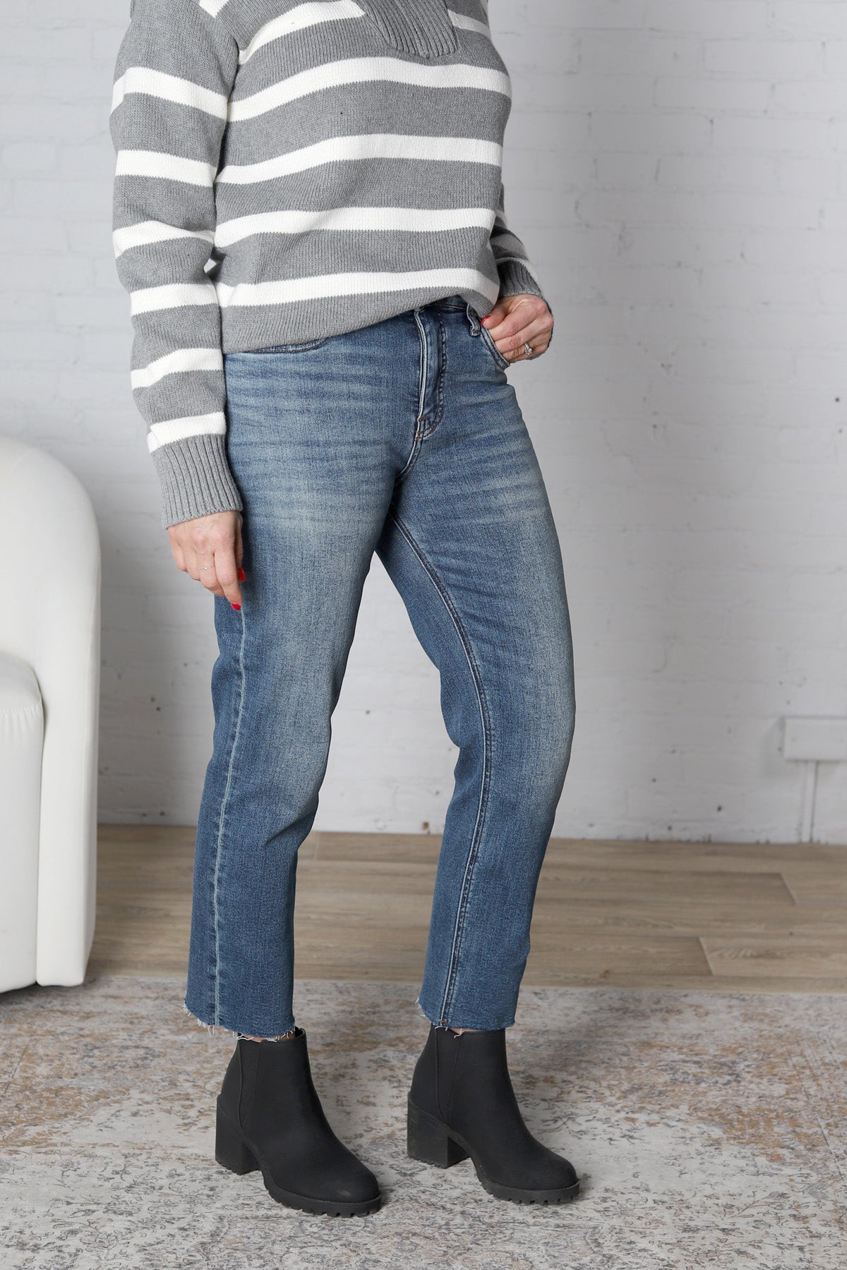 KUT Rachael Raw Hem Denim - Braveness