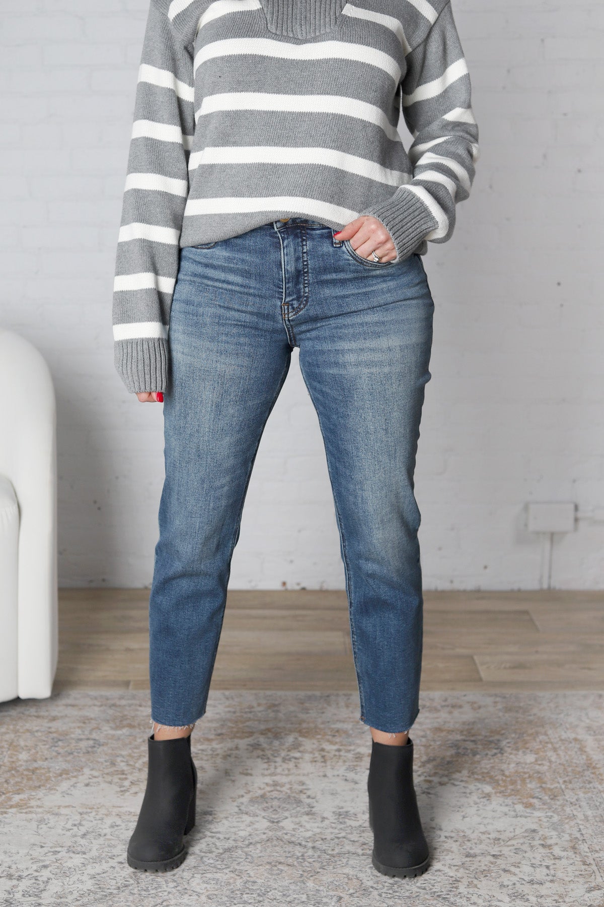 KUT Rachael Raw Hem Denim - Braveness