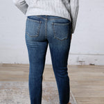 KUT Reese Ankle Straight Raw Hem Denim - Intuition