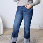 KUT Sienna Straight Leg Roll Up Denim - Admire