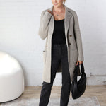 Kadence Textured Striped Sweater Coat