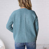 Kaia Oversized Slub Yarn Sweater - Teal