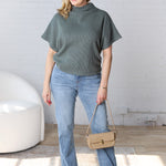 Kairi Mock Neck Top - Ash Jade