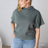 Kairi Mock Neck Top - Ash Jade
