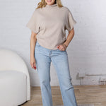 Kairi Mock Neck Top - Lt Mocha