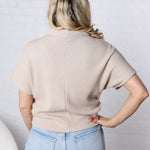 Kairi Mock Neck Top - Lt Mocha