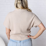 Kairi Mock Neck Top - Lt Mocha