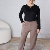 Kalani Modal Poly Scuba Cargo Joggers - Mocha FINAL SALE