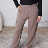 Kalani Modal Poly Scuba Cargo Joggers - Mocha FINAL SALE