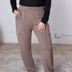 Kalani Modal Poly Scuba Cargo Joggers - Mocha