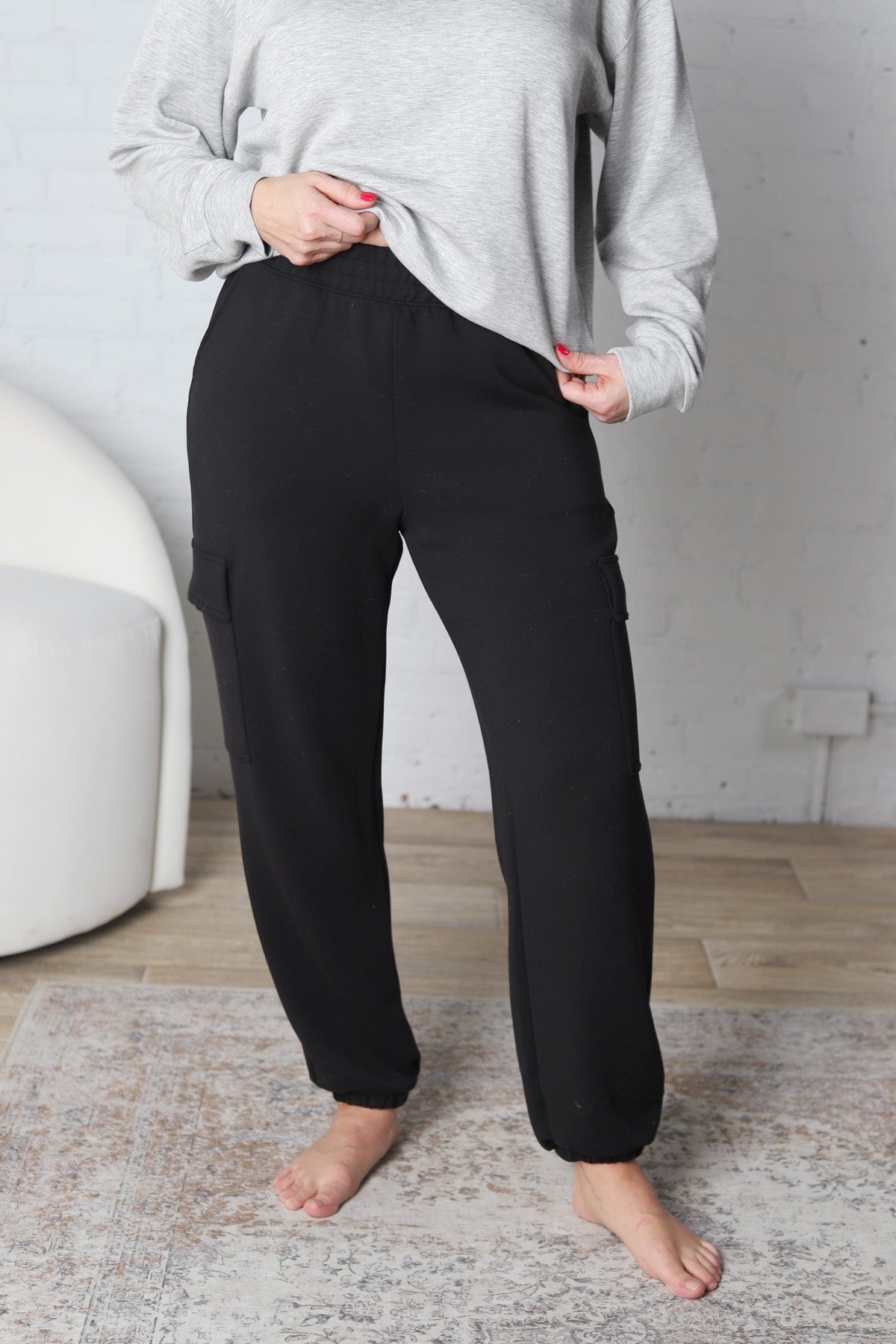 Kalani Modal Scuba Cargo Joggers - Black FINAL SALE