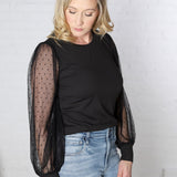 Kalila Top with Detailed Laced Sleeves