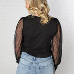 Kalila Top with Detailed Laced Sleeves