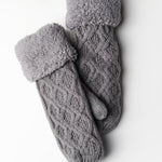 Kallee Cable Knit Mittens: Grey - FINAL SALE