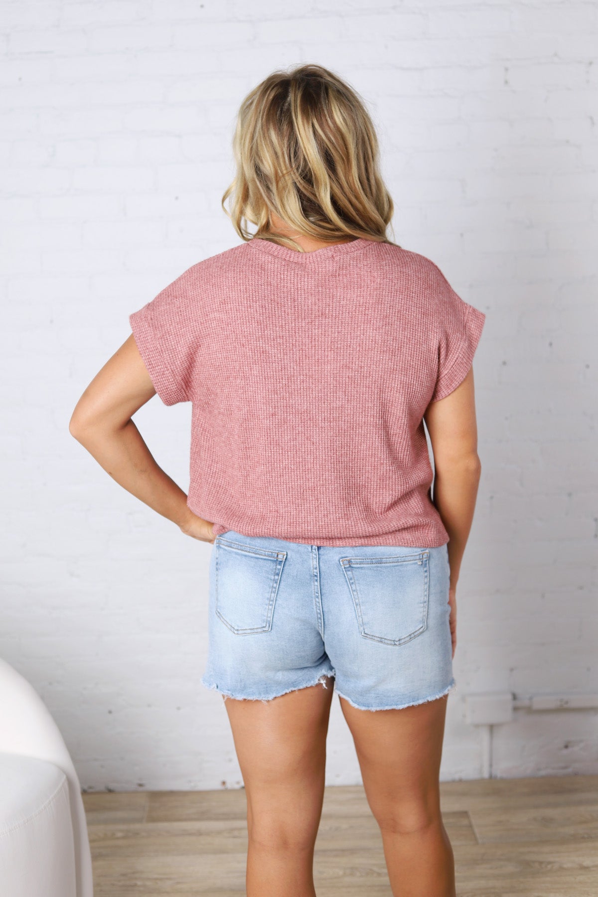 Kallia Cuffed Knit Top - Marsala