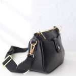 Kallie Snap Front Crossbody w/ Nylon Strap - Black