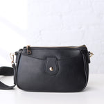 Kallie Snap Front Crossbody w/ Nylon Strap - Black
