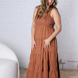 Kallin Smocked Tier Midi Dress FINAL SALE