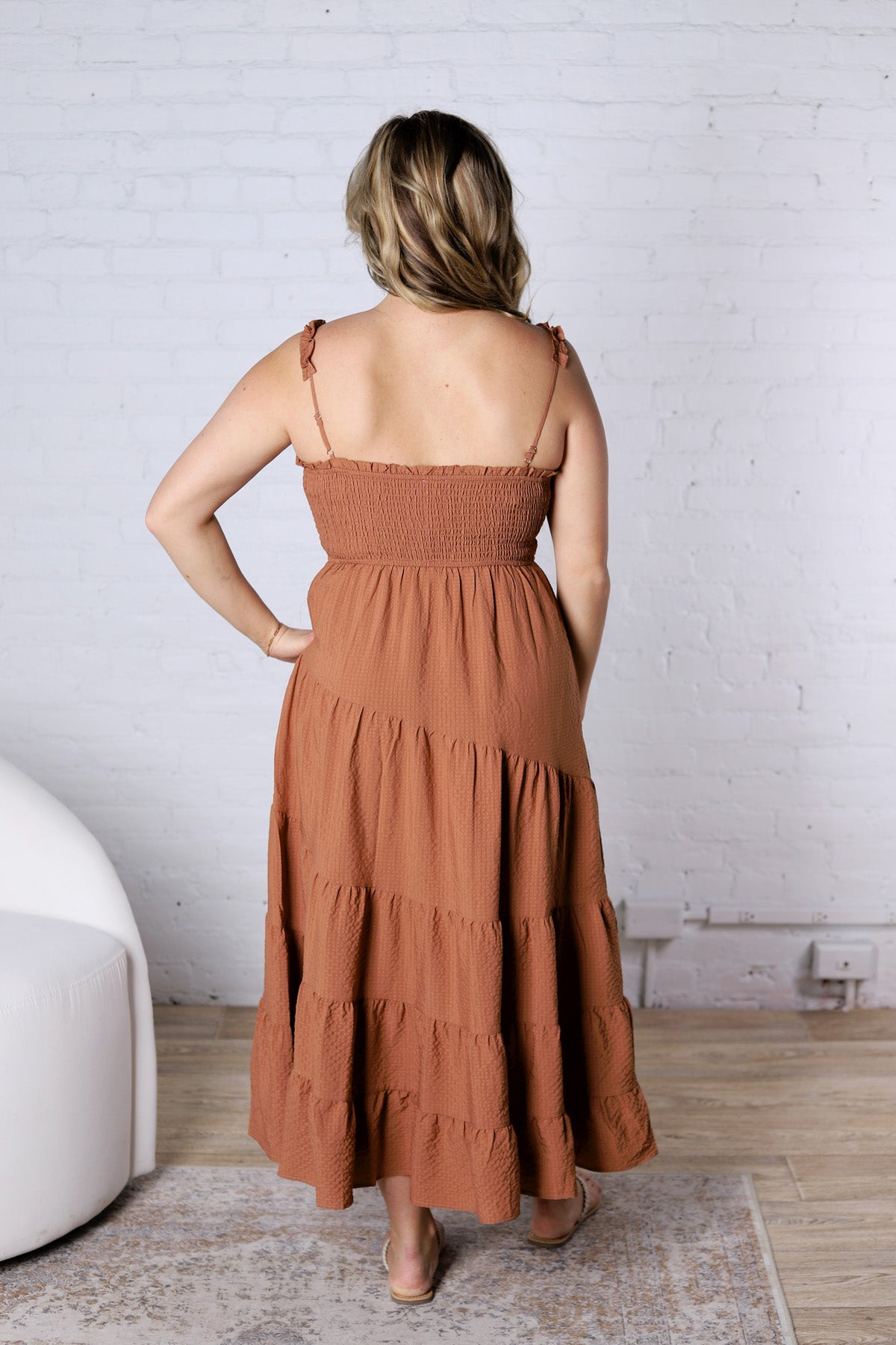 Kallin Smocked Tier Midi Dress FINAL SALE