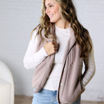 Kamryn Thermal Fleece Vest w/ Pockets - Earth Grey