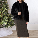 Karie Elastic Waist Lurex Midi Skirt - Final Sale