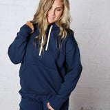 Kassidy Pullover Fleece Hoodie - Blue Thunder