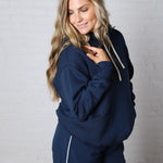Kassidy Pullover Fleece Hoodie - Blue Thunder