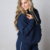 Kassidy Pullover Fleece Hoodie - Blue Thunder