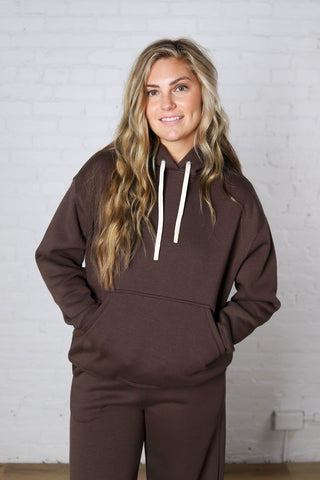 Kassidy Pullover Fleece Hoodie - Coffee Bean