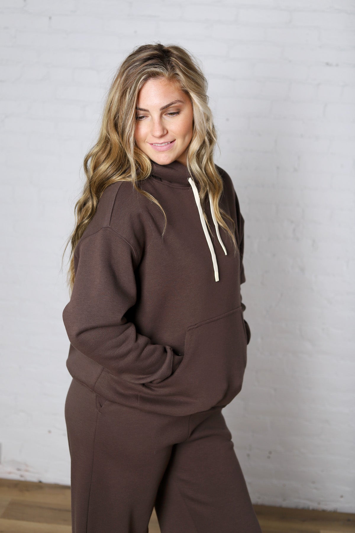 Kassidy Pullover Fleece Hoodie - Coffee Bean