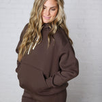 Kassidy Pullover Fleece Hoodie - Coffee Bean