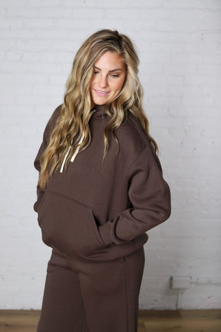 Kassidy Pullover Fleece Hoodie - Coffee Bean