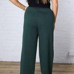 Kassidy Wide Leg Fleece Pants - Pine Grove