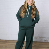 Kassidy Wide Leg Fleece Pants - Pine Grove