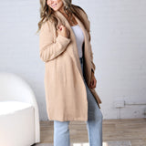 Kate Open Knit Coat - Beige