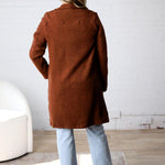 Kate Open Knit Coat - Chestnut