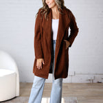 Kate Open Knit Coat - Chestnut FINAL SALE
